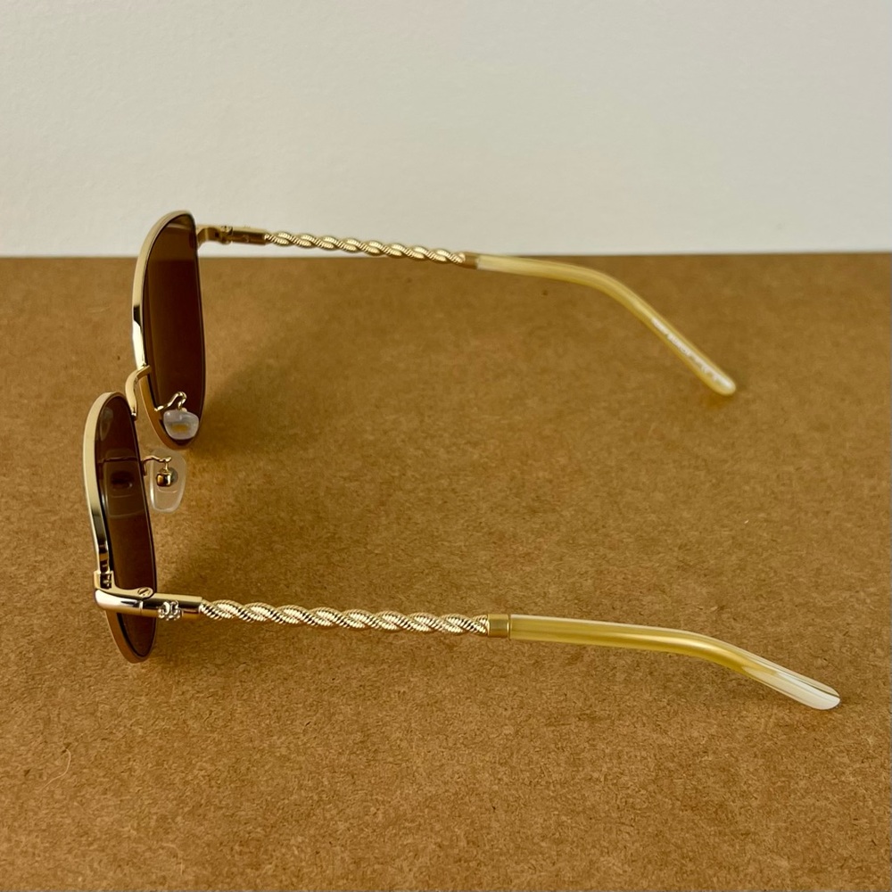 TORY BURCH GOLD FRAME CAT-EYE SUNGLASSES - Picture 3 of 10